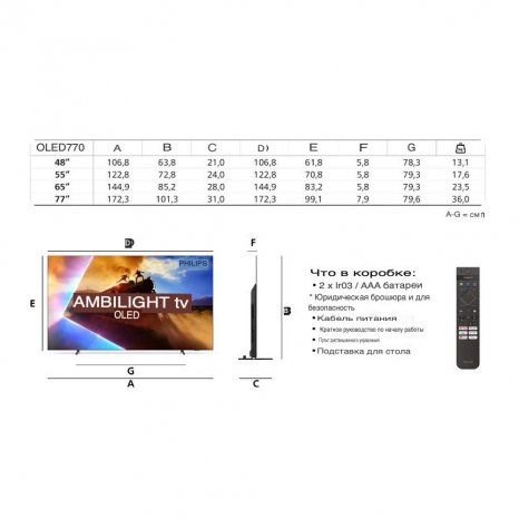 Фото товара Philips 65OLED770 EU