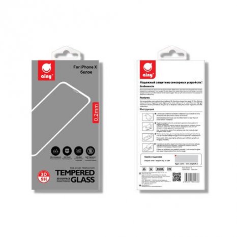 Фото товара Ainy 3D Full Screen Cover для Apple iPhone X/Xs (белое, 0.2mm)