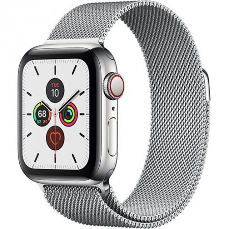 Фото товара Apple Watch Series 5 GPS + Cellular 44mm (Stainless Steel Case with Silver Milanese Loop)