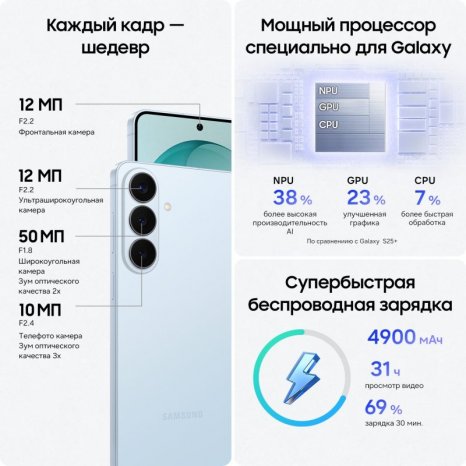Фото товара Samsung Galaxy S26 Plus 12/512Gb Sky Blue