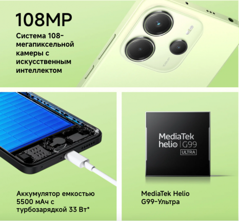 Фото товара Xiaomi Redmi Note 14 8/256 Gb , Lime Green