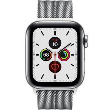Фото товара Apple Watch Series 5 GPS + Cellular 44mm (Stainless Steel Case with Silver Milanese Loop)