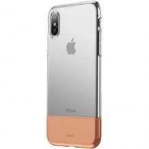 Чехол Baseus Soft and Hard для iPhone X/Xs (золотистый)