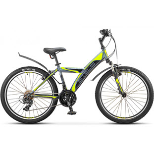 STELS Navigator 410 V 18-sp 24 V030 (2018) (рама 15", антрацитовый/черный/лайм)
