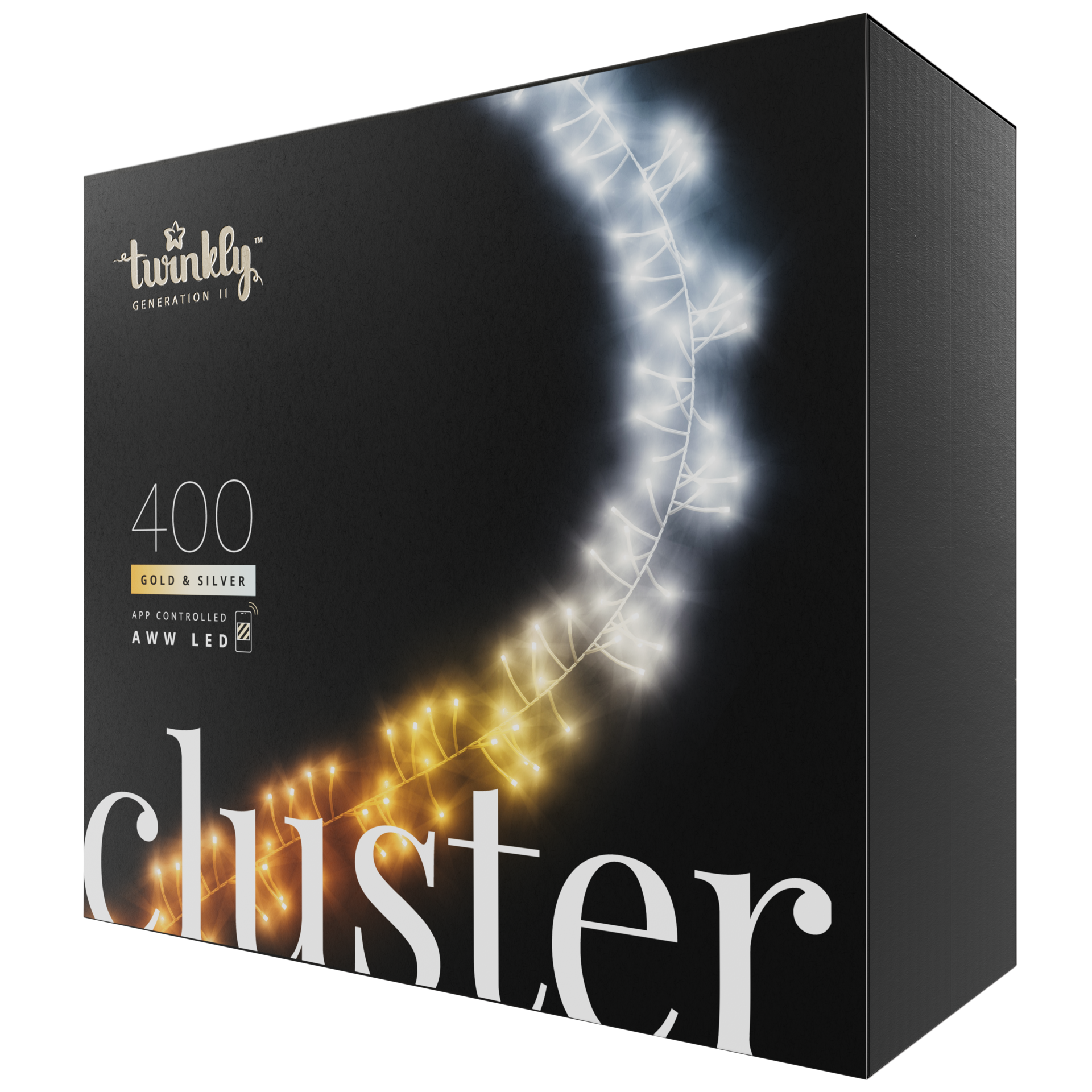 LED Twinkly Cluster (Gold & Silver edition) - 400 шт. (6 м) AWW + BT + Wi-Fi (TWC400GOP-BEU)